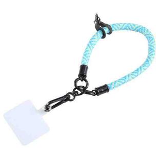 Universal Phone Diagonal Pattern Short Wrist Lanyard(Sky Blue)