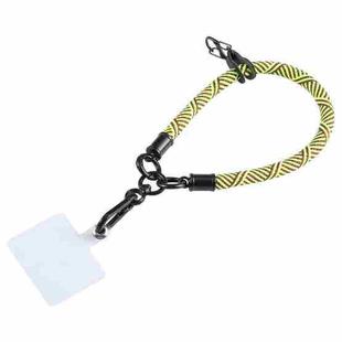 Universal Phone Diagonal Pattern Short Wrist Lanyard(Fluorescent Green)