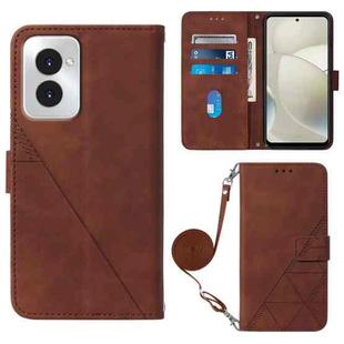 For Motorola Moto G Power 5G 2024 Crossbody 3D Embossed Flip Leather Phone Case(Brown)