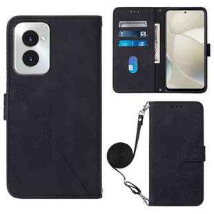 For Motorola Moto G Power 5G 2024 Crossbody 3D Embossed Flip Leather Phone Case(Black)