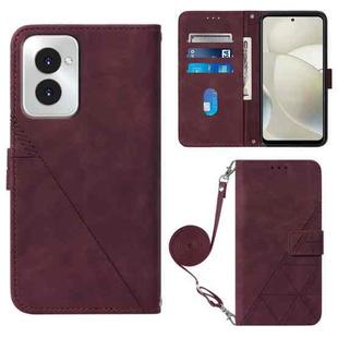 For Motorola Moto G Power 5G 2024 Crossbody 3D Embossed Flip Leather Phone Case(Wine Red)