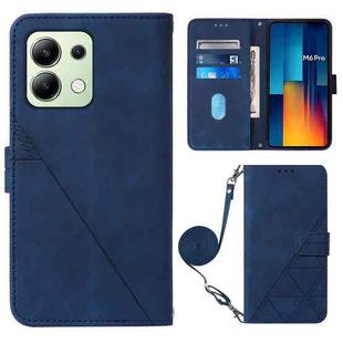 For Xiaomi Redmi Note 13 Pro 4G Global Crossbody 3D Embossed Flip Leather Phone Case(Blue)