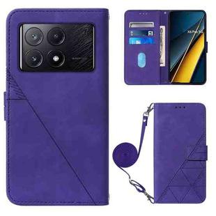For Xiaomi Poco X6 Pro Crossbody 3D Embossed Flip Leather Phone Case(Purple)