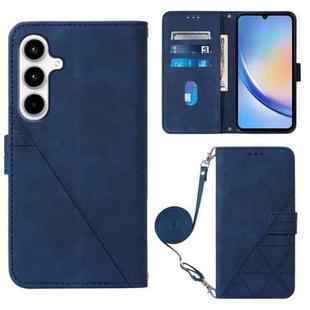 For Samsung Galaxy A35 5G Crossbody 3D Embossed Flip Leather Phone Case(Blue)