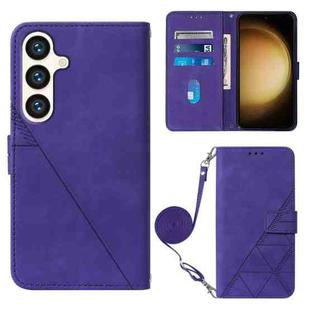 For Samsung Galaxy S24 5G Crossbody 3D Embossed Flip Leather Phone Case(Purple)