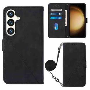 For Samsung Galaxy S24+ 5G Crossbody 3D Embossed Flip Leather Phone Case(Black)