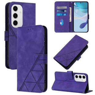 For Samsung Galaxy S24 FE 5G Crossbody 3D Embossed Flip Leather Phone Case(Purple)