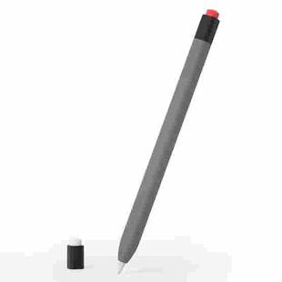 For Apple Pencil 1 Retro Pencil Style Liquid Silicone Stylus Case(Grey)