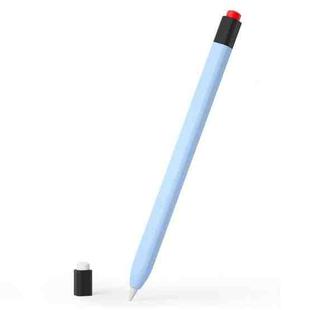 For Apple Pencil 1 Retro Pencil Style Liquid Silicone Stylus Case(Blue)