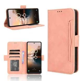 For TCL 40 NxtPaper 4G Skin Feel Calf Texture Card Slots Leather Phone Case(Pink)