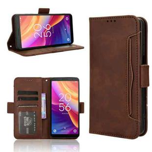 For TCL 501 4G Skin Feel Calf Texture Card Slots Leather Phone Case(Brown)