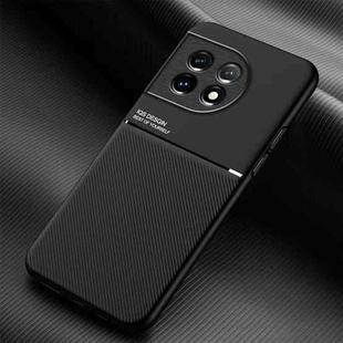 For OnePlus Ace 2 Classic Tilt Strip Grain Magnetic Shockproof PC + TPU Phone Case(Black)