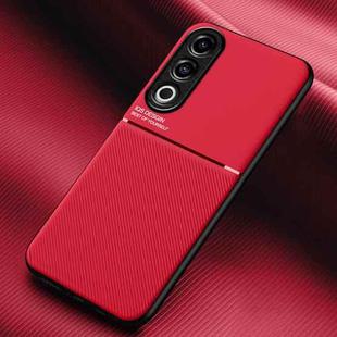 For OnePlus Ace 3V Classic Tilt Strip Grain Magnetic Shockproof PC + TPU Phone Case(Red)