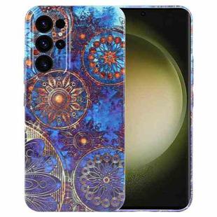 For Samsung Galaxy S23 Ultra 5G Painted Pattern Precise Hole PC Phone Case(Abstract Flower)