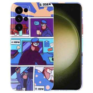 For Samsung Galaxy S23 Ultra 5G Painted Pattern Precise Hole PC Phone Case(Working Uncle)