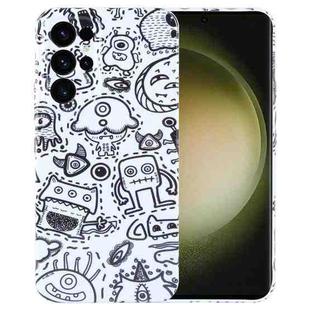 For Samsung Galaxy S23 Ultra 5G Painted Pattern Precise Hole PC Phone Case(Block Monster)