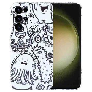 For Samsung Galaxy S23 Ultra 5G Painted Pattern Precise Hole PC Phone Case(Bottle Monster)