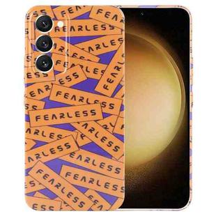 For Samsung Galaxy S23+ 5G Painted Pattern Precise Hole PC Phone Case(Orange Label)