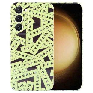 For Samsung Galaxy S23+ 5G Painted Pattern Precise Hole PC Phone Case(Green Label)