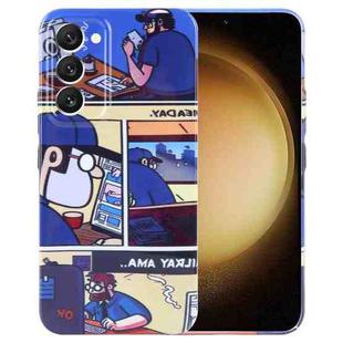 For Samsung Galaxy S23+ 5G Painted Pattern Precise Hole PC Phone Case(Working Comics)