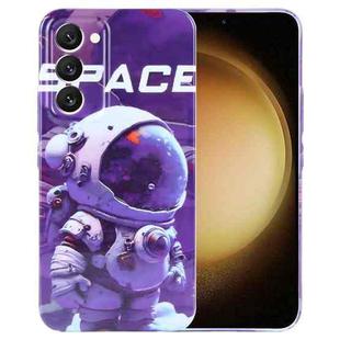 For Samsung Galaxy S23+ 5G Painted Pattern Precise Hole PC Phone Case(Purple Astronaut)