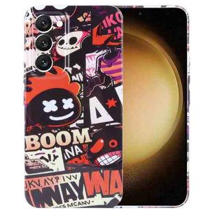 For Samsung Galaxy S23+ 5G Painted Pattern Precise Hole PC Phone Case(Orange Comics)