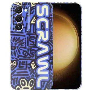 For Samsung Galaxy S23+ 5G Painted Pattern Precise Hole PC Phone Case(Blue SCR)