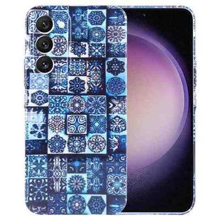 For Samsung Galaxy S23 5G Painted Pattern Precise Hole PC Phone Case(Green Plaid)