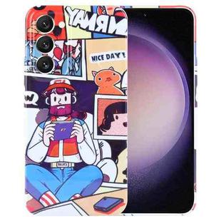 For Samsung Galaxy S23 5G Painted Pattern Precise Hole PC Phone Case(Vacationer)