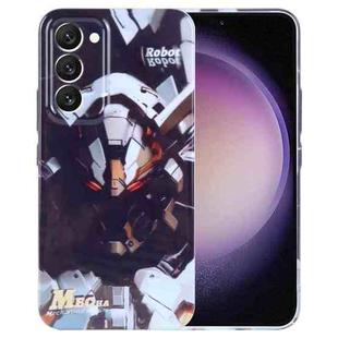 For Samsung Galaxy S23 5G Painted Pattern Precise Hole PC Phone Case(Grey Robot)