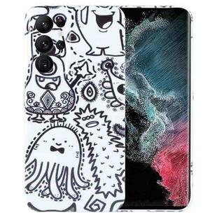 For Samsung Galaxy S22 Ultra 5G Painted Pattern Precise Hole PC Phone Case(Bottle Monster)