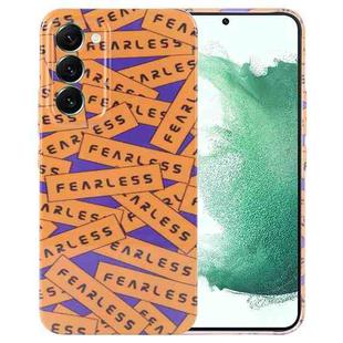 For Samsung Galaxy S22+ 5G Painted Pattern Precise Hole PC Phone Case(Orange Label)