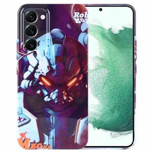 For Samsung Galaxy S22+ 5G Painted Pattern Precise Hole PC Phone Case(Orange Robot)