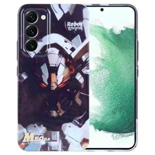 For Samsung Galaxy S22+ 5G Painted Pattern Precise Hole PC Phone Case(Grey Robot)