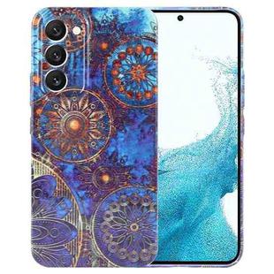 For Samsung Galaxy S22 5G Painted Pattern Precise Hole PC Phone Case(Abstract Flower)