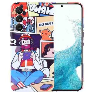 For Samsung Galaxy S22 5G Painted Pattern Precise Hole PC Phone Case(Vacationer)