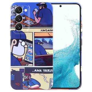 For Samsung Galaxy S22 5G Painted Pattern Precise Hole PC Phone Case(Working Comics)