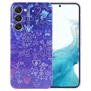 For Samsung Galaxy S22 5G Painted Pattern Precise Hole PC Phone Case(Red Blue Graffiti)