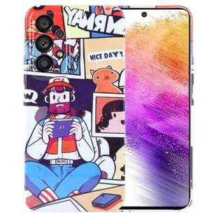 For Samsung Galaxy A73 5G Painted Pattern Precise Hole PC Phone Case(Vacationer)