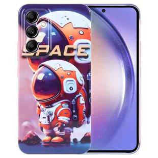 For Samsung Galaxy A54 5G Painted Pattern Precise Hole PC Phone Case(Orange Astronaut)