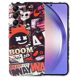 For Samsung Galaxy A54 5G Painted Pattern Precise Hole PC Phone Case(Orange Comics)
