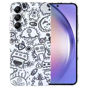 For Samsung Galaxy A54 5G Painted Pattern Precise Hole PC Phone Case(Block Monster)