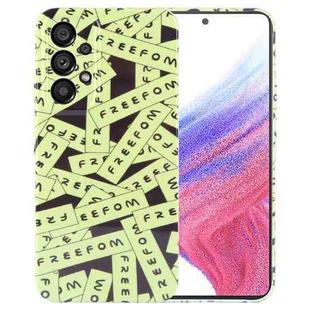 For Samsung Galaxy A53 5G Painted Pattern Precise Hole PC Phone Case(Green Label)