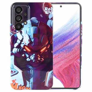 For Samsung Galaxy A53 5G Painted Pattern Precise Hole PC Phone Case(Orange Robot)