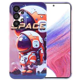 For Samsung Galaxy A53 5G Painted Pattern Precise Hole PC Phone Case(Orange Astronaut)