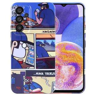 For Samsung Galaxy A23 Painted Pattern Precise Hole PC Phone Case(Working Comics)