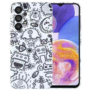 For Samsung Galaxy A23 Painted Pattern Precise Hole PC Phone Case(Block Monster)