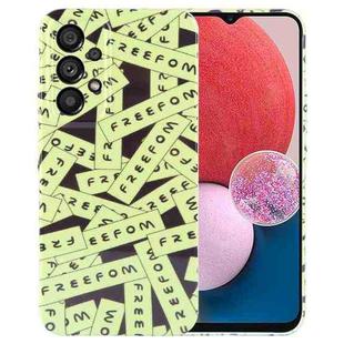 For Samsung Galaxy A13 4G Painted Pattern Precise Hole PC Phone Case(Green Label)