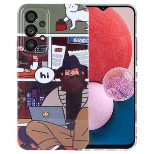 For Samsung Galaxy A13 4G Painted Pattern Precise Hole PC Phone Case(Holiday Uncle)