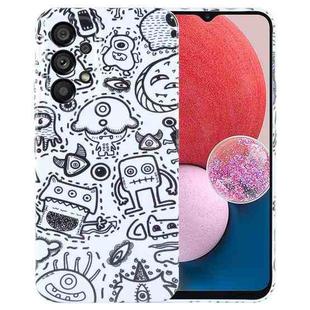 For Samsung Galaxy A13 4G Painted Pattern Precise Hole PC Phone Case(Block Monster)